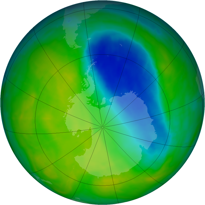 Antarctic ozone map for 27 November 2014